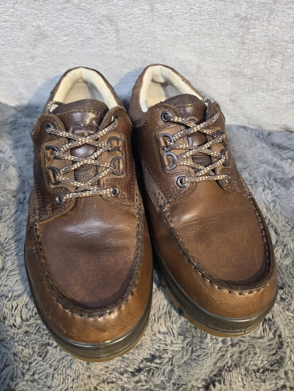 Ecco Men's Brown Leather Boat Shoes with Lug Sole